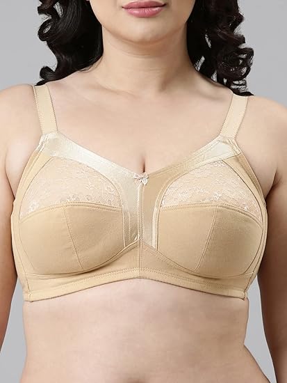 Enamor Innovations Fabcool M-Frame Side Shaper Panel Cotton Everyday Bra – Non-Padded, Wirefree, Full Coverage A014